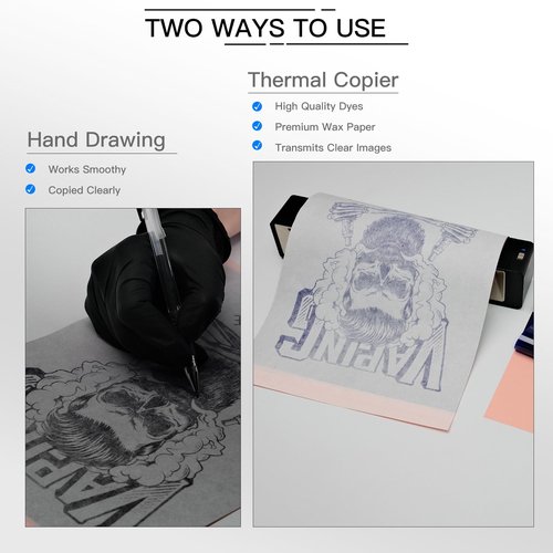 Wormhole Tattoo Stencil Printer with 25 Sheets Tattoo Transfer Paper Wireless Bluetooth 2,500mAh Battery Portable Tattoo Printer Compatible with Phone & PC for Artists and Beginners