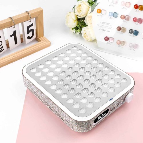 ANGNYA Nail Dust Collector with Lamp,Vacuum Fan Rechargeable Dust Collector with Dust Brush Powerful Brushless Dust Collector for Acrylic Gel Nail Polishing, Perfect for Salon Home Use