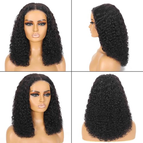 Tendersse Water Wave Wear and Go Glueless Wigs Human Hair Pre Plucked Pre Cut 5 x 5 HD Lace Closure Wigs 200 Density Water Wave Lace Front Human Hair Wigs for Black Women Natural Black 20 Inch