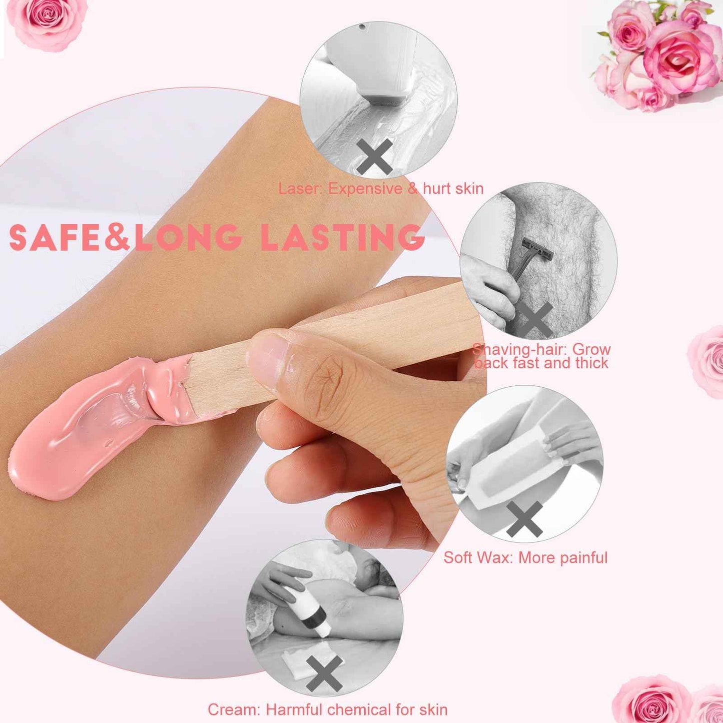 5 lb Hard Wax Beads Bulk for Hair Removal and Brazilian Full-Body Waxing, Gentle on Sensitive Skin, Bikini Face Leg Underarm Back Chest, Fine and Coarse hair, Commercial Salon and Home Use, Lavender