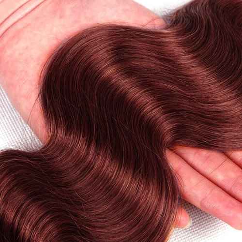 24 26 28 inch Copper Red Human Hair Bundles Reddish Brown Body Wave Bundle #33 Body Wave Human Hair Bundles Brown Bundle
