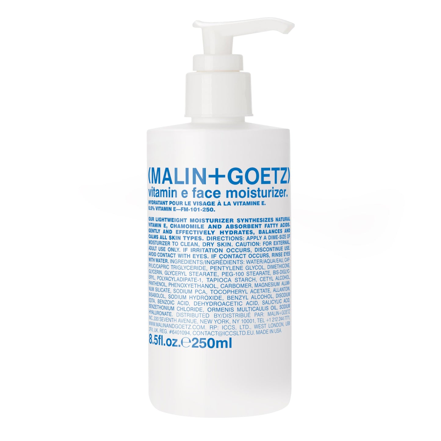 MALIN+GOETZ Vitamin E Face Moisturizer | Lightweight Hydrating Daily Face Cream Balancing All Skin Types | Fragrance-Free, Vegan | 8.5 Fl Oz