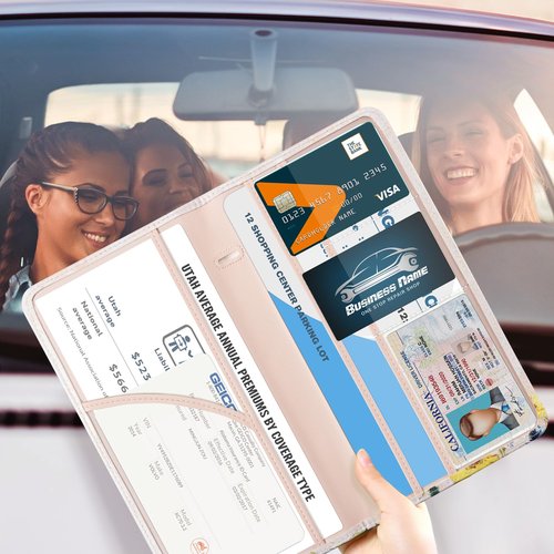 CoBak Car Registration and Insurance Holder - Vehicle Glove Box Car Organizer,Auto Truck Comparment Accessories Case with Magnetic Closure for Essential Document,Driver License,Cards