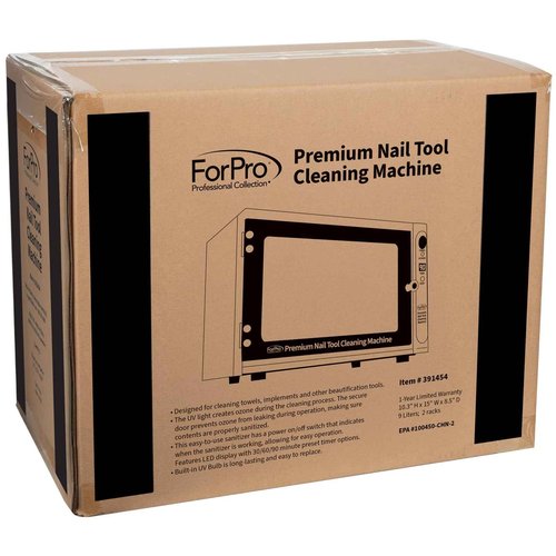ForPro Professional Collection Premium Nail Tool Cleaning Machine, Large 9L Capacity, Sanitizes Towels & Implements, 10.3" H x 15" W x 8.5" D
