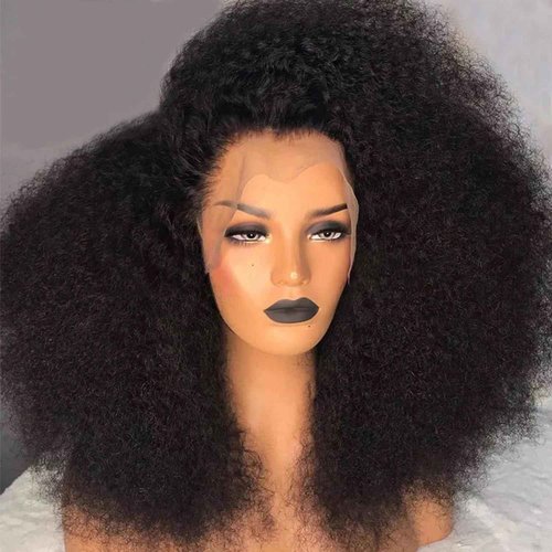 Skouty 24 Inch Kinkycurly Wig Human Hair 13x4 Lace Front Wigs 180 Density Glueless Wigs Human Hair Pre Plucked Brazilian Kinky Straight Wig Lace Frontal Wigs for Black Women Virgin Human Hair