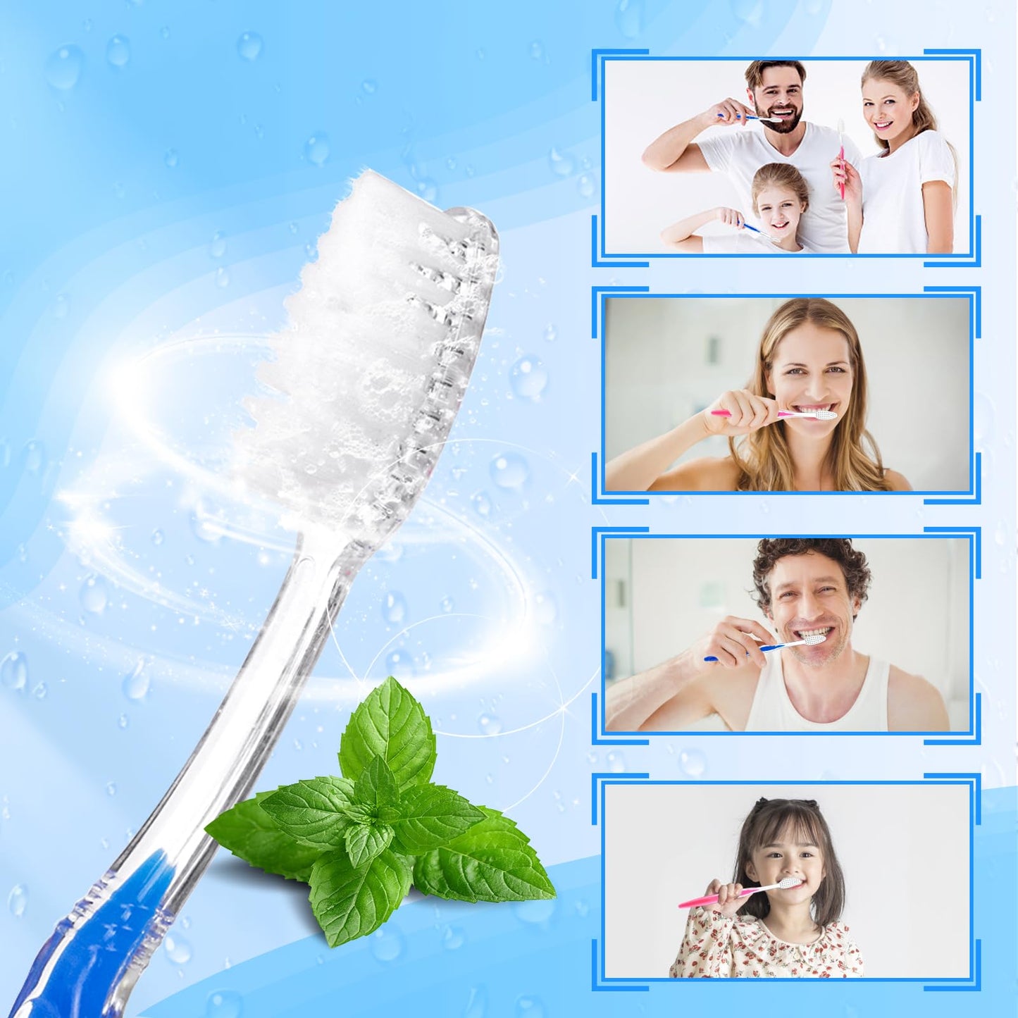 HQSLsund 500 pcs Prepasted Disposable Toothbrushes Bulk Individually Wrapped Pre Pasted Soft Bristle Tooth Brush Set Travel Toothbrushes for Homeless Gift Hotel Camping Travel