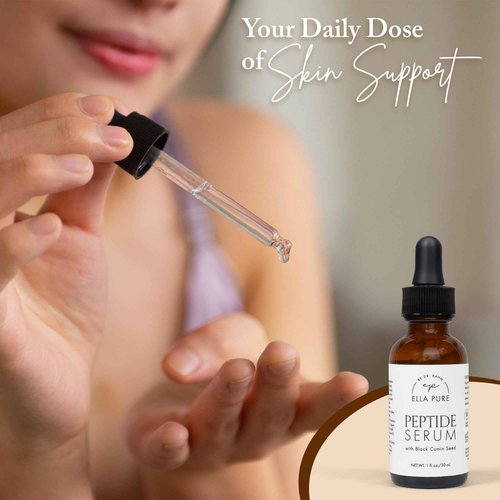 ELLA PURE Anti-Aging Serum for Face – Triple Peptide + Hyaluronic Acid Facial Serum for Women – Wrinkle & Skin Brightening, Anti-Wrinkle, Skin Tightening, Night Face Serum