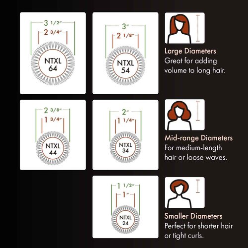 Olivia Garden NanoThermic Ceramic + Ion Speed XL Round Thermal Hair Brush - Not Electrical - Professional Blowout Brush for Normal to Thick Hair - NTXL-BOX01: XL54, XL44, XL34, XL24