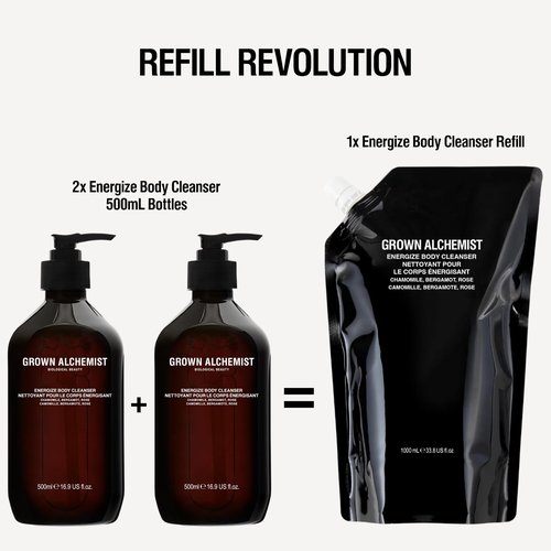 Grown Alchemist Invigorate Hand Wash Bundle: Sweet Orange, Cedarwood, Sage. Hand Soap to Soothe, (Pump 300mL + Refill 1L).