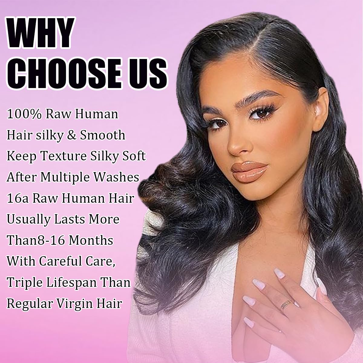 16A Raw Human Hair Bundles 16 16 18 18 Inch Body Wave Bundles Human Hair, 100% Unprocessed Brazilian Virgin Hair, Keep Texture Silky Soft After Multiple Washes, Triple Lifespan (4Bundles/200g)