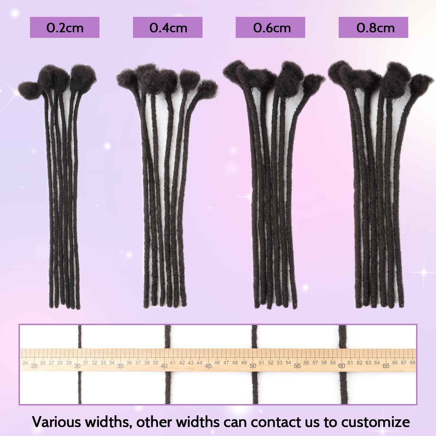 Loc Extensions Human Hair 0.4cm&0.6 cm&0.8cm width 4-18inch 10, 20, 40, 100 strands 100% Human Hair Locs Extensions for Men Women Natural Dreadlocks Can Be Dyed Bleached Curled 0.6cm 10inch 30 Strands