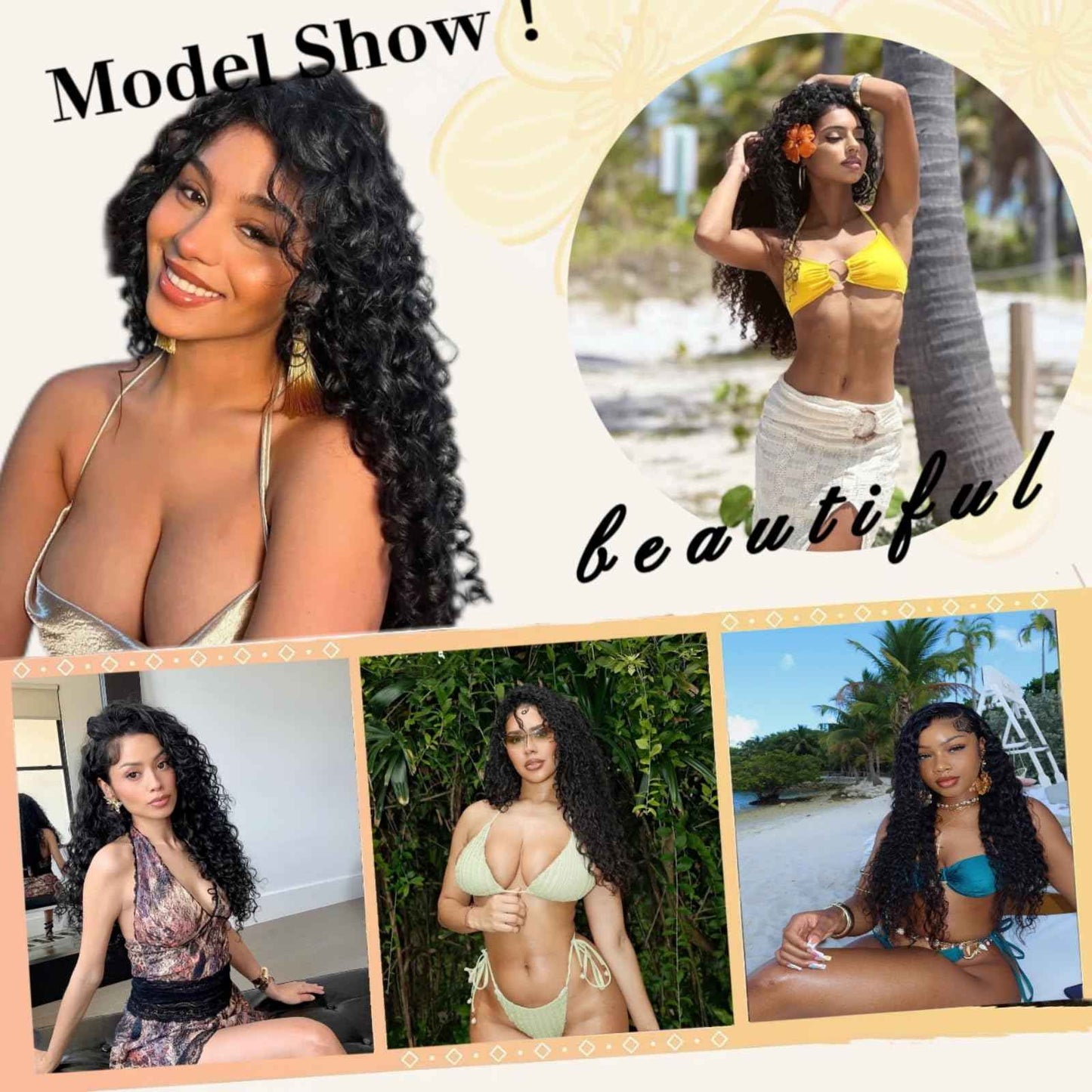 Human Hair Bundles 18 20 22 Inch Deep Wave Bundle 12A Brazilian 100% Unprocessed Virgin Human Hair 3 Bundles Deep Curly Wet and Wavy Human Hair Quick Weave Extensions for Women Natural Black