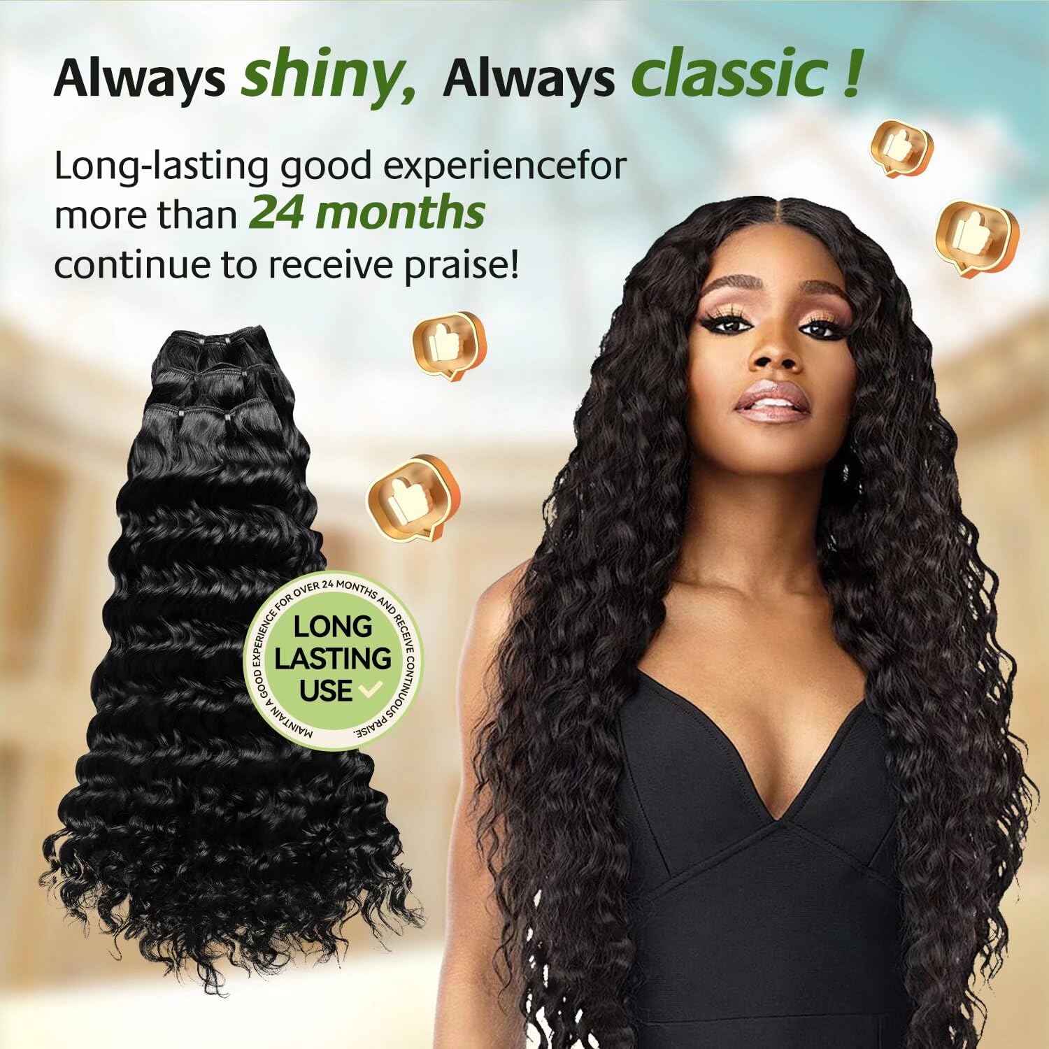 ISSEY KASUMI Raw Indian Human Hair Single Bundle,Triple Lifespan Than Regular Virgin Hair,In-Store Quality,Online Price! 100% Raw Indian Hair Bundles Deep Wave Raw Hair Bundles 24 Inch