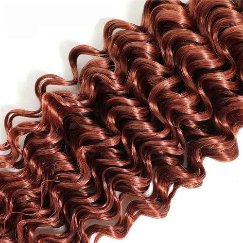 Dark Brown Bundles Human Hair #33 Deep Wave Bundles Reddish Brown Human Hair 16 18 20 inch Double Weft 300g