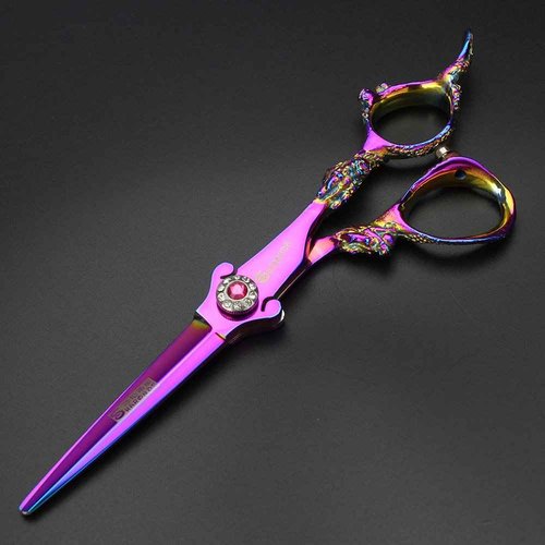 5.5/6 /7 Inch Purple Dragon Knight Professional Japanese Hair Scissors Barber Scissors Set (5.5 inch 2pc)