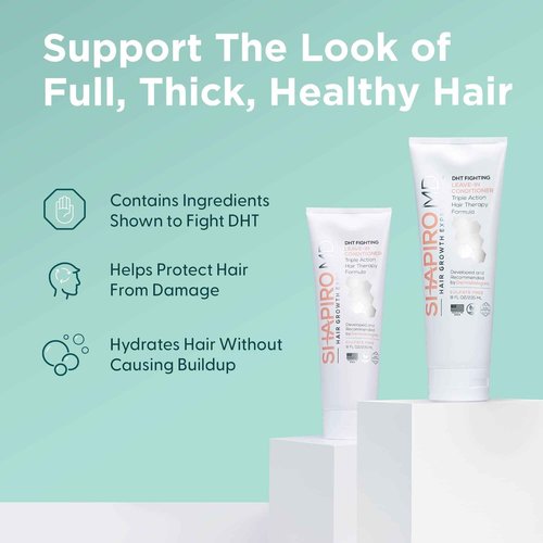 Shapiro MD Hair Growth Experts DHT Fighting Shampoo, Leave-in Conditioner, Leave-in Foam Hair Loss Bundle, Triple Action Thinning Hair Fighting Formula Developed, 1 Month Supply