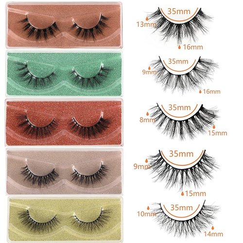APCYUST Faux Mink False Lashes Wholesale 10/30/50/100 Pairs 20mm Fluffy 5 Styles Fake Eyelashes 5D Soft Wispy Strip Eye Lashes (100 Pairs-5 Styles Upgrade)