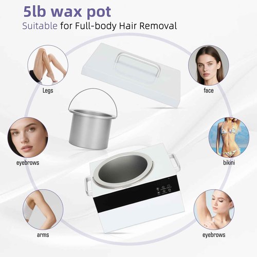 5.5lb Wax Pot for Hair Removal,Professional Wax Warmer with Adjustable Temperature 0-135℃(32-275℉) for Spa Salon Beauty Esthetician Home,Large Wax Pot Used for Face, Legs and Body