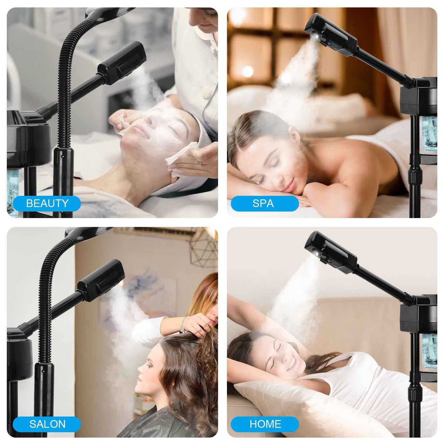 2 in 1 Facial Steamer Professional Ionic Face Steamer with 5X Magnifying Lamp&Adjustable Hot Mist Nozzle, Esthetician Facial Steamer Salon Spa Beauty Skin Care Equipment