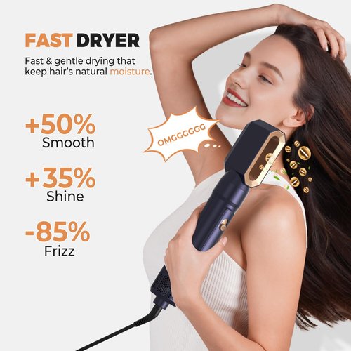 6 in ONE Blow Dryer Brush,Air Curling Iron
