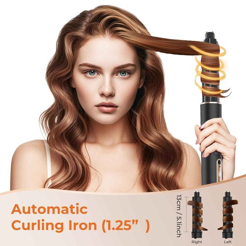 OUDIM 6-in-1 Multi-Functional Hot Air Comb, Interchangeable Brush Head, Negative Ion Hair Dryer Brush and Styler, Brushless Motor with 110000 RPM High-Speed, Rapid Drying, Storage Bag.
