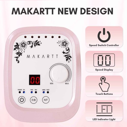Makartt Nail Drill Bits Holder Dustproof Stand Displayer Organizer Container Bundle With Genesie Nail Drill Professional 35000RPM Electric Nail File Machine