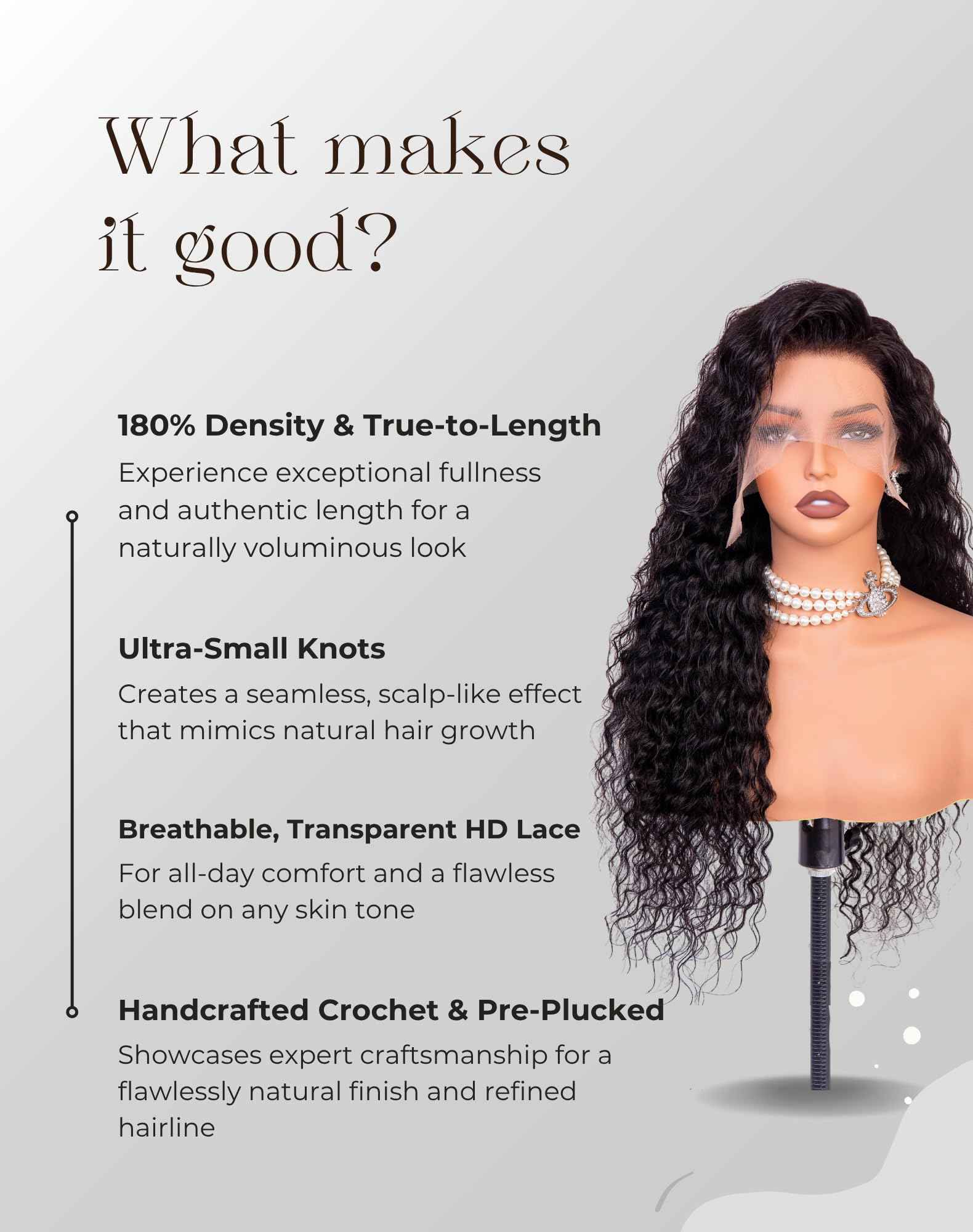 Gorpo 28 Inch Deep Wave Lace Front Wigs Human Hair, 13x6 HD Wet and Wavy Lace Front Wigs, Curly Human Hair Wig, 180 Density Deep Wave Wig, Pre Plucked & Glueless, Natural Color