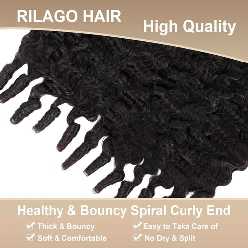 Burmese Curly Bundles Human Hair 16 18 20 Inch 100% Unprocessed Quick Weave 3c4a Deep Wave Bundles with Spiral Curly End Real Human Hair Extensions 12A Burmese Curly Human Hair Bundles Natural Black