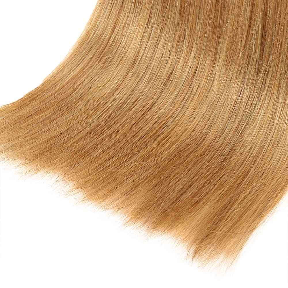 26 28 30 inch Honey Blonde Human Hair Bundles Blonde Straight Human Hair Bundle #27 Straight Bundle Double Weft 3 Bundles
