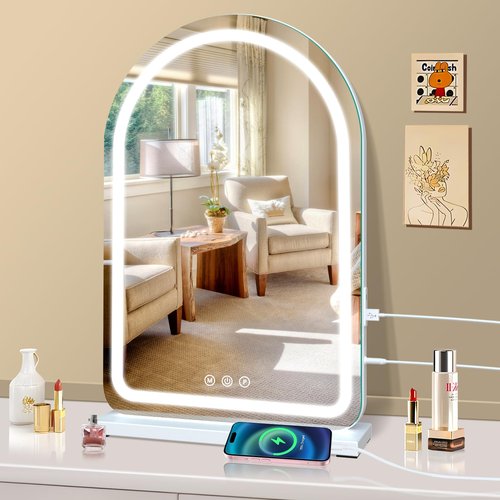 halumao 16" x 23.6" Large Makeup Vanity Mirror with Lights for Dressing Room and Bedroom,3 Color Modes,Memory Function