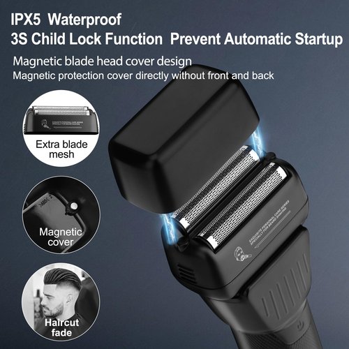 EHJYO Professional Hair Clippers and Trimmer Set, Electric Razor Foil Shavers, Cordless Clippers for Hair Cutting, LCD Display/Travel Case, Gifts