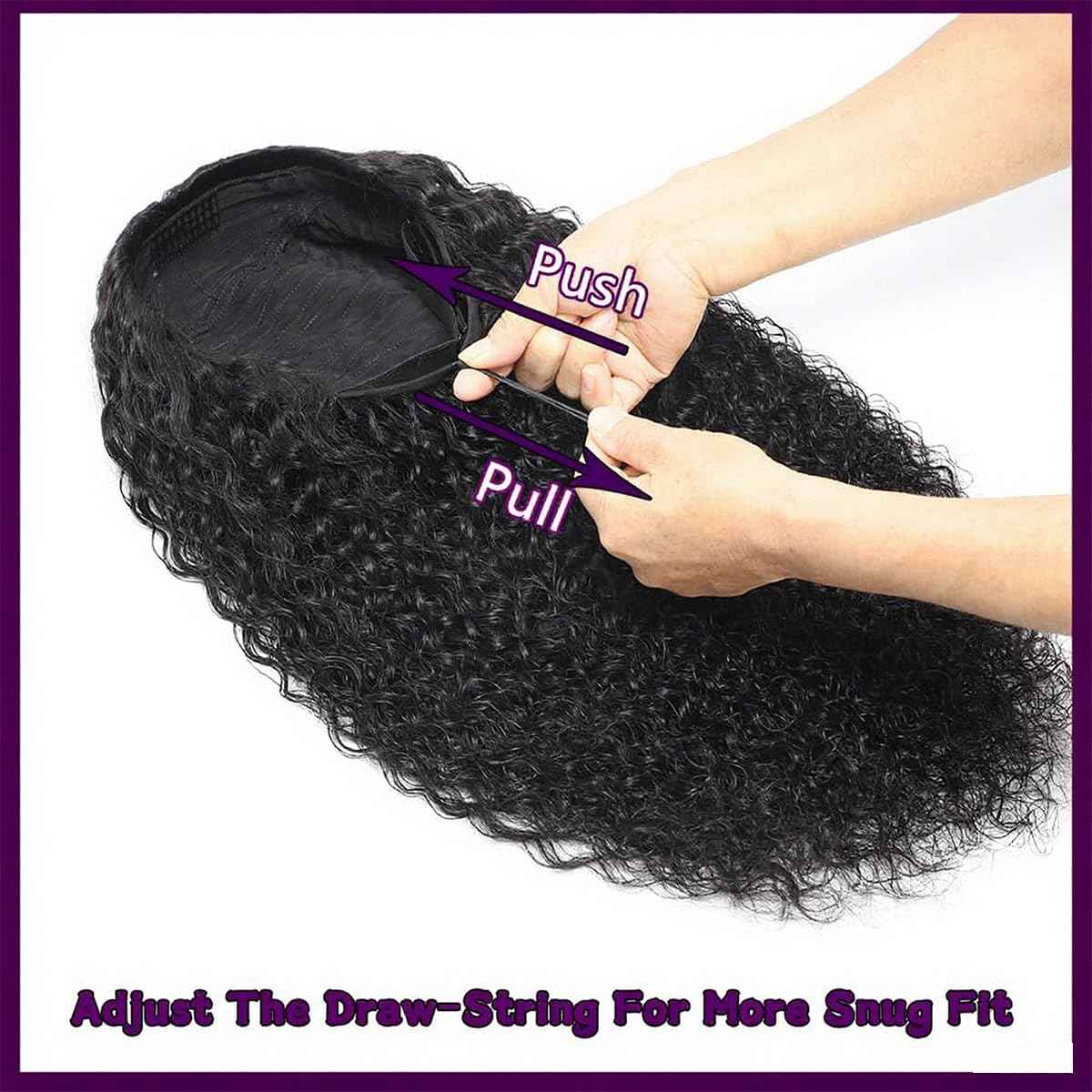 Half Wig Human Hair Water Wave 220% Density 3 In 1 Seamless Flip Over with Adjustable Drawstring 18 Inch Wear Go Glueless Wigs Wet and Wave Curly Half Wigs for Women Headband Wig Beginner Friendly