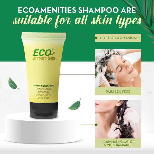 ECO Amenities Conditioning Shampoo, Travel Size Shampoo and Conditioner Sets, Mini Shampoo & Conditioner Sets - 2 in 1 Shampoo & Conditioner, Green Tea Scent, 0.75 Fl Oz (Pack of 288)