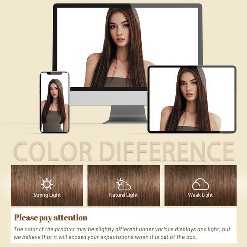 DNE Tape in Hair Extensions Real Human Hair 22 inches 20Pcs/50g/Pack Seamless #4 Medium Brown Dark Color Straight Invisible Double Sided Tape in Hair Extensions for Women/Girls Can Bleached and Curl