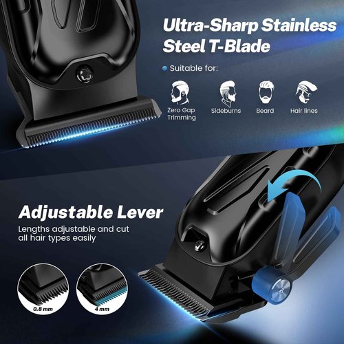 Brightup Barber Hair Clippers [Brushless 9000RPM & Cordless] for Men, Professional Clippers & Trimmers Set with USB-C Charging Stand, Hair Tools Cutting Kit with LCD Display, Gift for Men