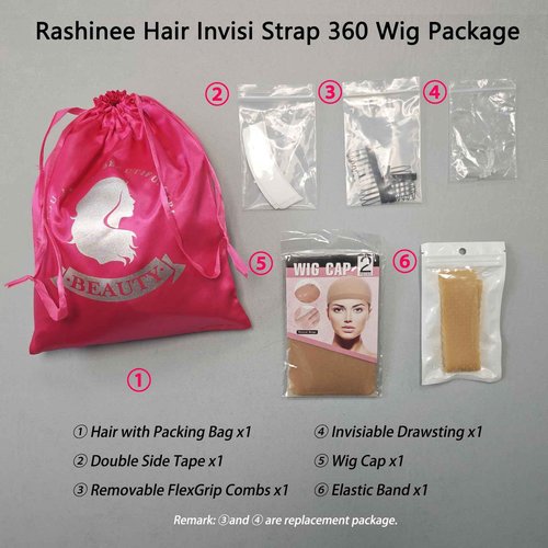 RASHINEE Hidden Strap Glueless 360 Lace Front Wigs Human Hair Body Wave Invisiable Strap 360 Glueless Wig Pre Plucked Bleached Knots Natural Hairline Pre Cut HD Lace Frontal with Drawsting