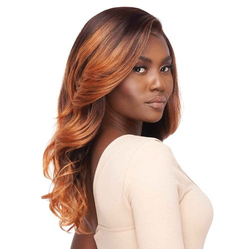 Outre Melted Hairline Lace Front Wig Frontal Effect Hairline No Plucking Required Baby Hairs Included Pre Attached Wide Elastic Band HD Transparent Lace DIVINE (1B)