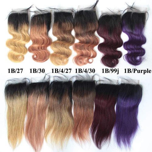 Forawme 10A Brazilian Hair 13X4 Ear To Ear Full Lace Frontals Closure Hair Pieces Natural Hairline 20 Inch 1B/27 Blonde Ombre Soft Remy Human Hair Body Wave Lace Frontals Pre Plucked