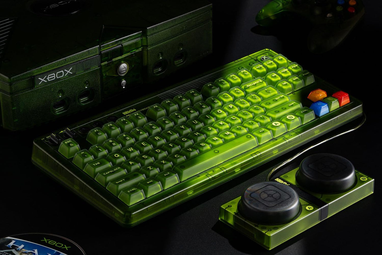 8BitDo Retro 87 Mechanical Keyboard with RGB Backlight, Bluetooth/2.4G/USB-C Hot Swappable Wireless Gaming Keyboard for Windows and Android - Xbox Edition (Officially Licensed) (Renewed)