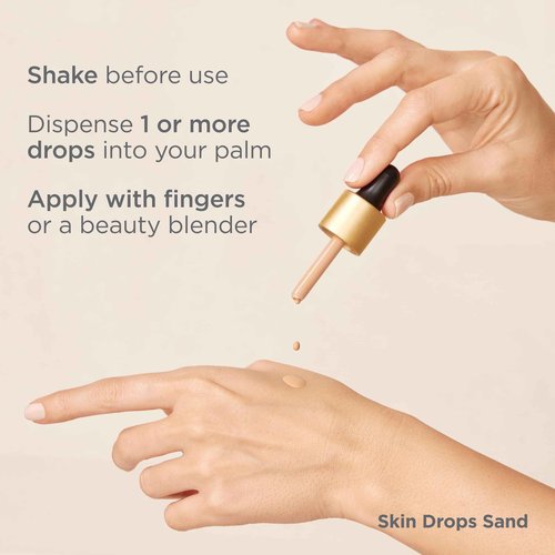 Isdinceutics Skin Drops Sand - Ultralight 12 Hour Foundation Drops in the Shade Sand, Full Coverage Liquid Makeup and Primer, 0.5 FL OZ