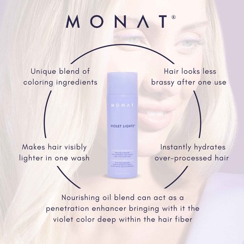 MONAT Violet Lights Anti-Brass Toning Masque – Natural Radiance – Illuminate Your Hair Naturally – Tone Unwanted Brassiness