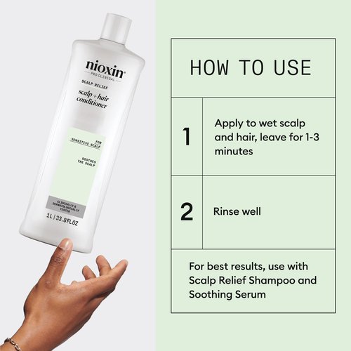 Nioxin Scalp Relief Hair Conditioner | For Sensitive Scalp | Made with Aloe Vera and Vitamin E | 33.8 Fl oz.