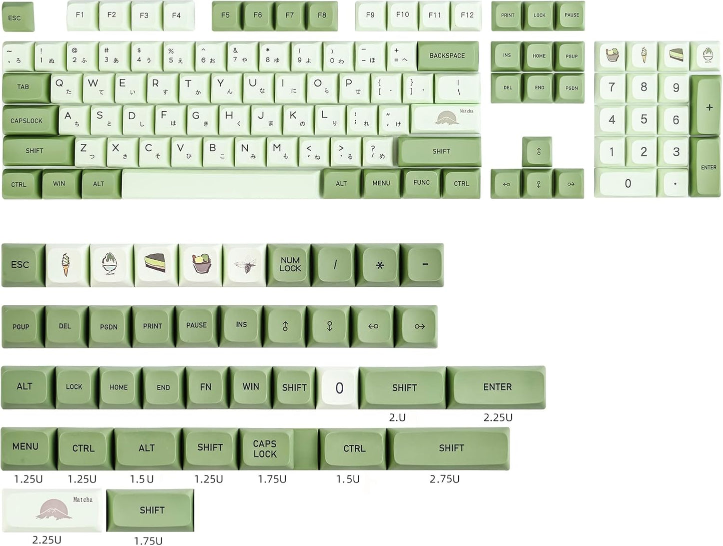 133 Keys PBT Keycap XDA Profile Keycaps Dye-Sublimation Custom Keycaps for MX Switches 60% 75% 100% Mechanical Gaming Keyboards(Caramel Bear)