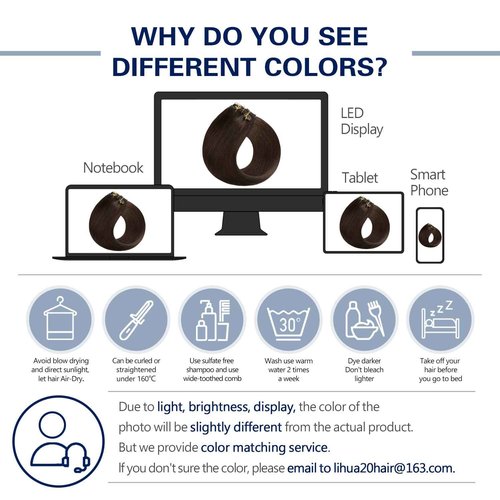 Sunya Real Human Hair Clip in Extensions - Dark Brown, Double Weft, Straight, 20 Inch #2, 8 Pcs/120g