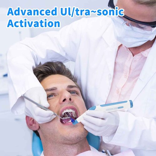 Gen Guan Ultra Cleaning Activator Sonic Irrigator with 60pcs Tips, Ergonomic Diagonal Design and Three-Speed 3D Oscillation, Clean the Internal Dirt, Blue Indicate Light