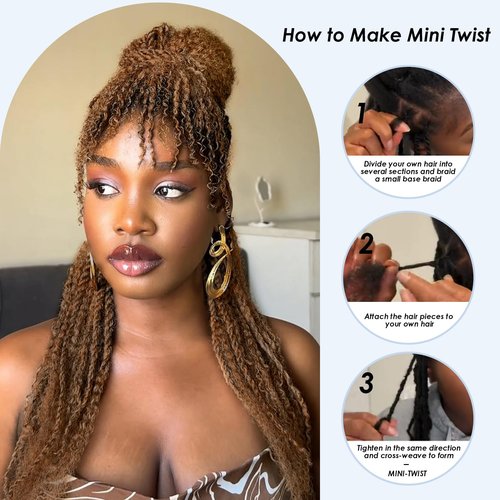 Afro Kinkys Bulk Human Hair,22 Inch 50g/Pack Afro Kinky-Curly Human Hair Bulk for Mini Twist,4c Auburn Brown Bulk Human Braiding Hair For Micro,Crochet,Repair, Dreadlocks,Locs Extensions #30