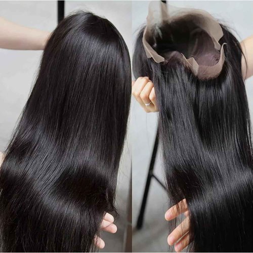 LHHUR 13x4 Lace Front Wigs Human Hair Pre Plucked with Baby Hair 220% Density 24inch HD Transparent Straight Lace Front Wigs Human Pre Plucked For Black Women Frontal Wigs Human Hair