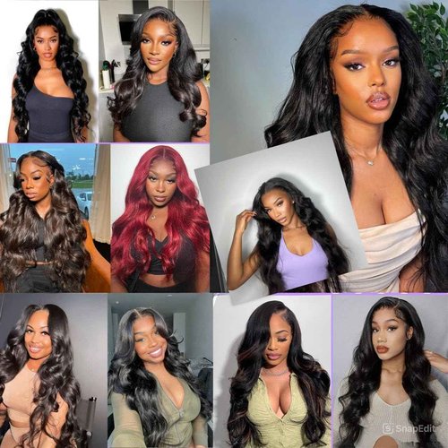 KINNIS13x6 Body Wave Lace Front Wigs Human Hair Pre Plucked Glueless Wigs Human Hair 200% Density HD Transparent Lace Frontal Wigs Human Hair for Black Women Body Wave Wig 20 Inch