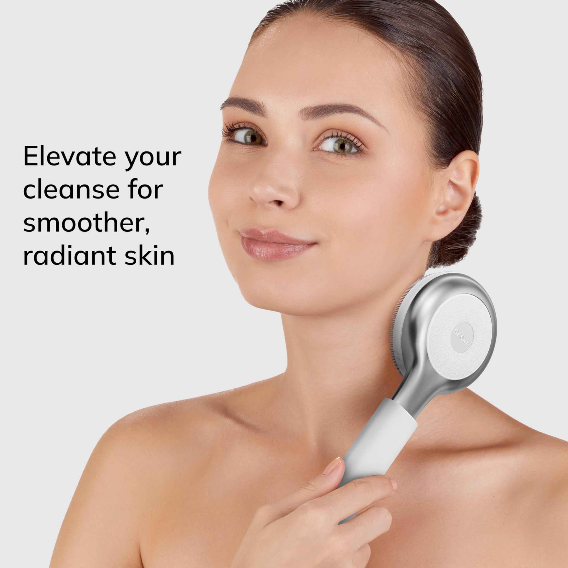 GESKE Sonic Full-Body Brush & Intensive Exfoliator | 8 in 1 | Electric Body Cleansing Brush | With SmartSonic Pulsations | Deep Cleansing, Exfoliation, Massage | Extendable Handle | Rough Skin Remover