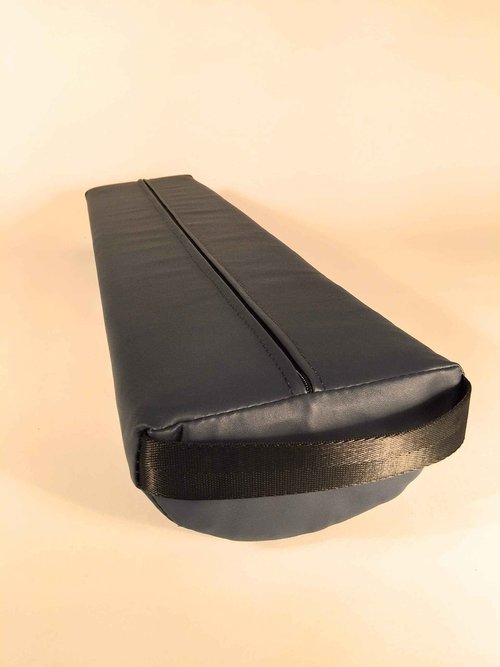 NRG Half Round Massage Bolster - Durable Massage/Spa Table Pillow Cushion - Positioning Bolster with Carrying Strap - CFC Free Foam, NaturSoft Vinyl Cover - 3 x 6 x 26 Inches - Color: Agate